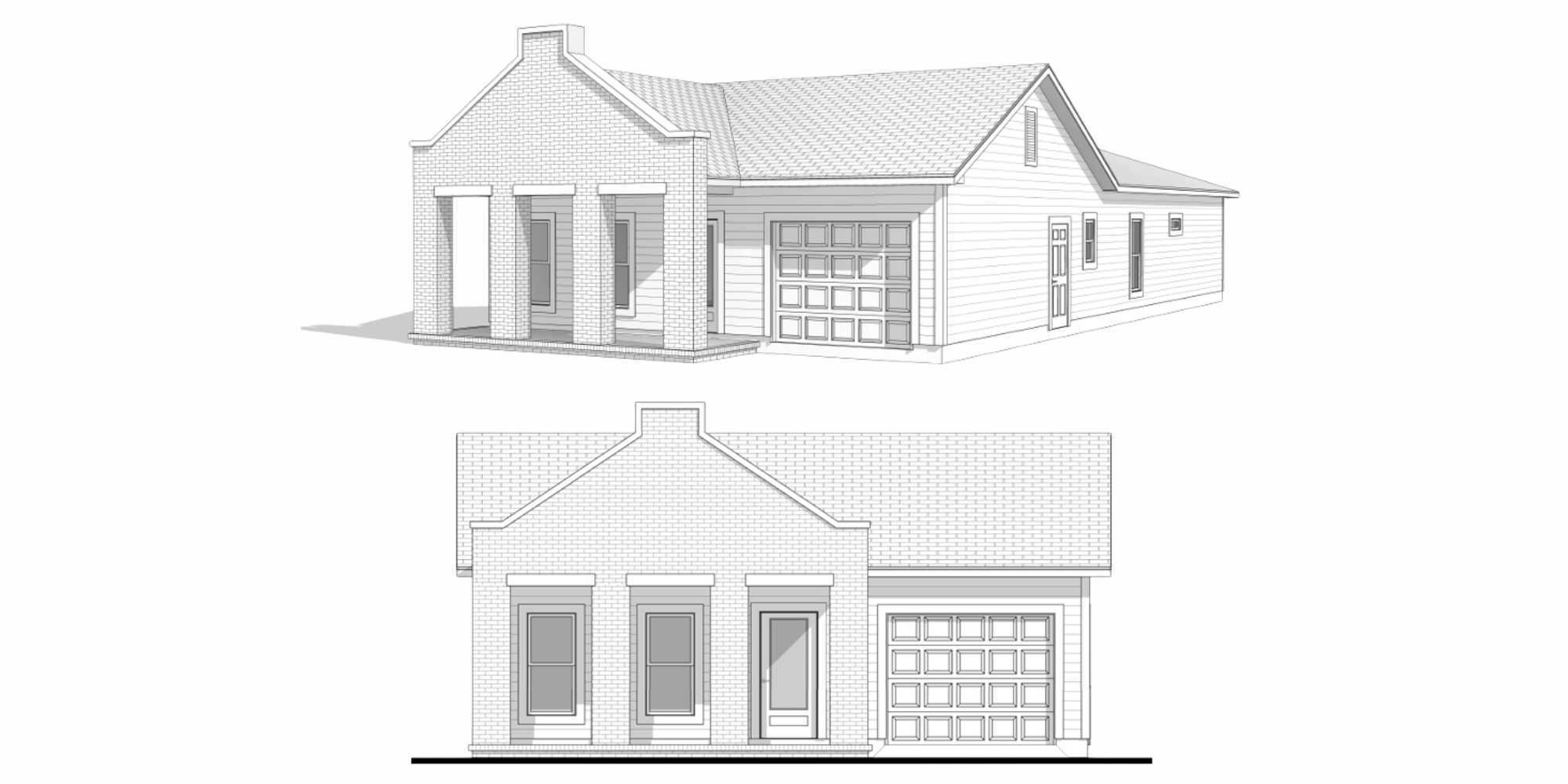 Dutch cape floorplan for a traditional-style custom home by Urban Infill in Pensacola, FL
