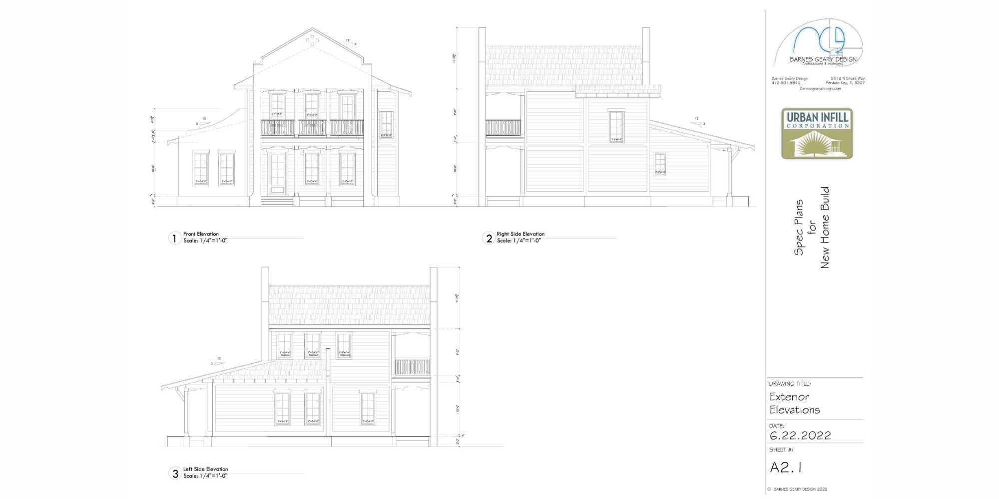 Modern coastal house plan for your custom home by Urban Infill in Pensacola, FL
