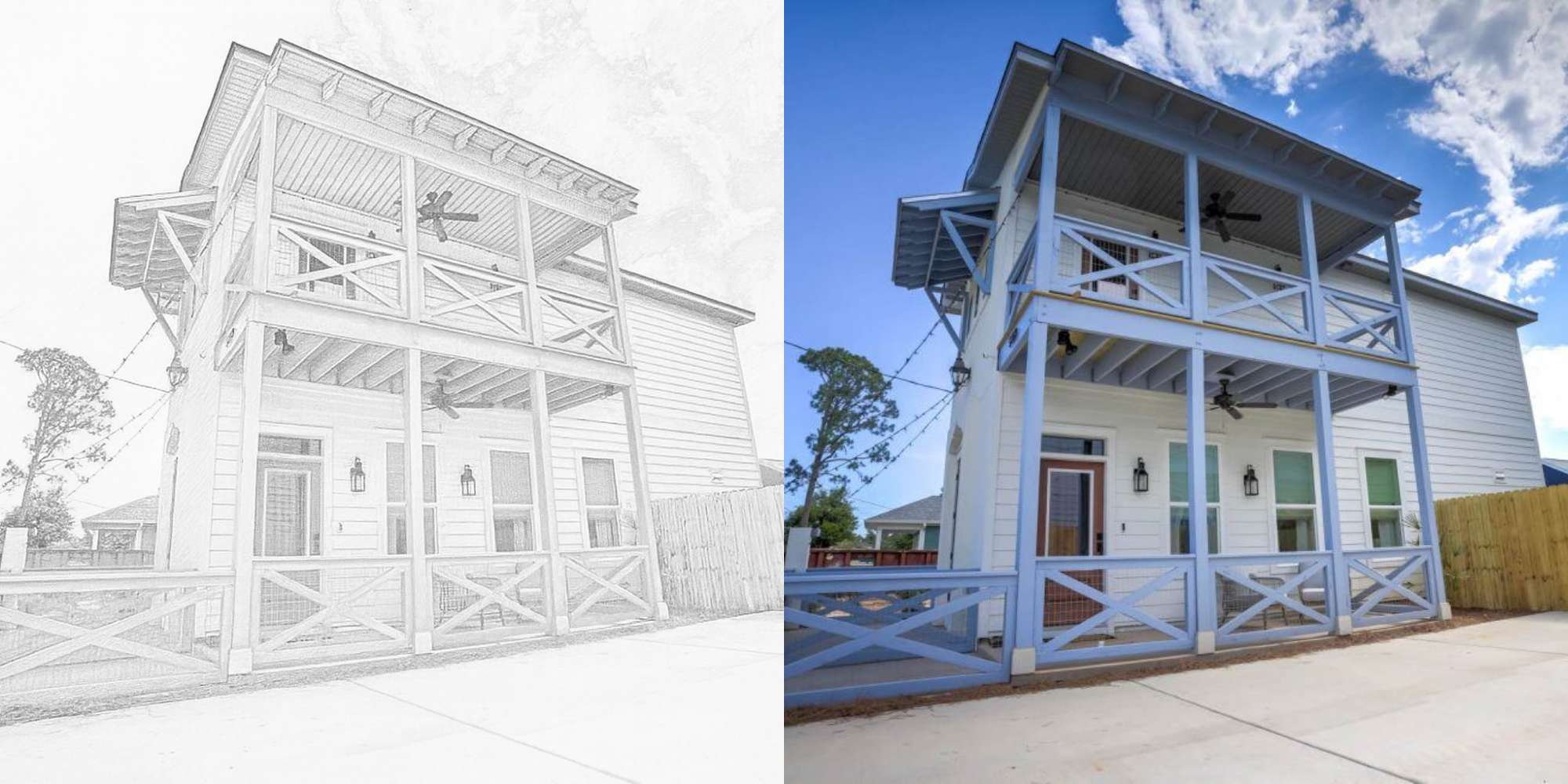 Custom home design-to-reality transformation by Urban Infill in Pensacola